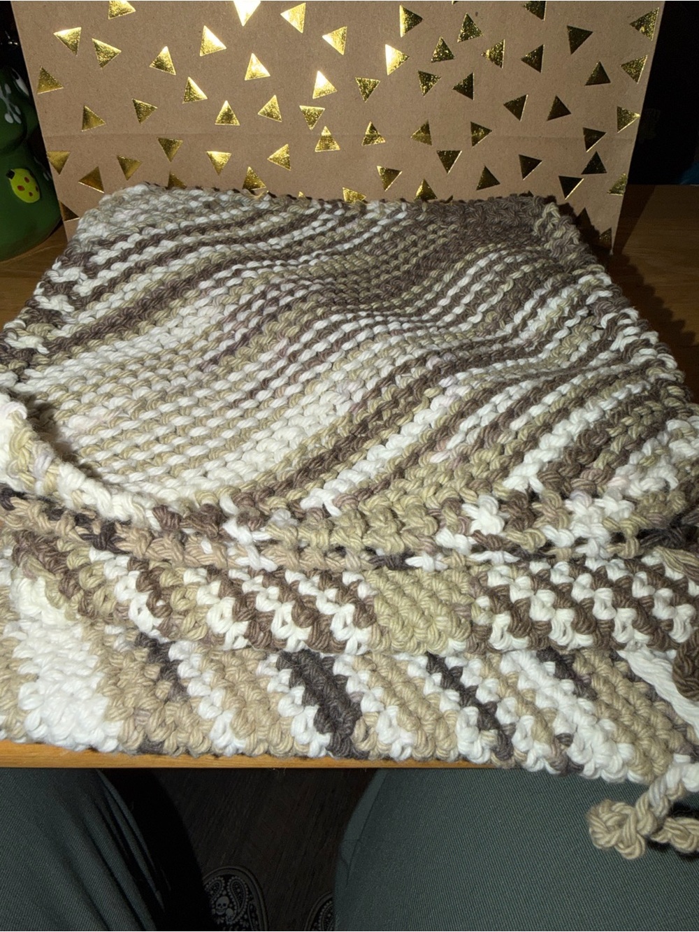 Handmade Washcloths and Pot Holders- Cream and Brown